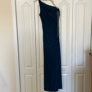 Teal one shoulder evening/prom dress